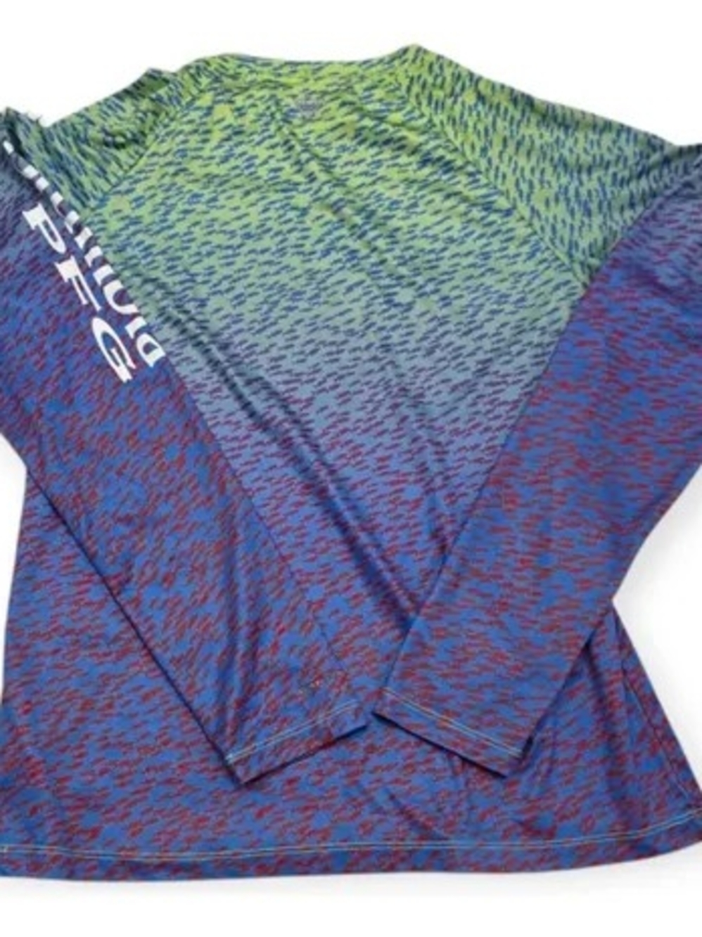 Columbia Lime Green & Royal Blue Patterned Sport Tee